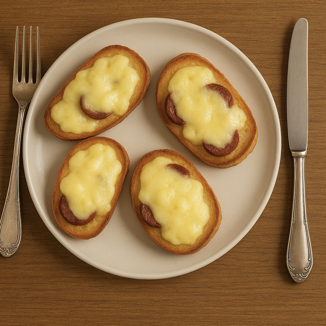 Fırında Kaşarlı Sucuklu Yumurtalı Ekmek